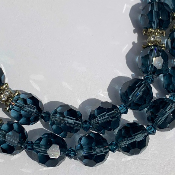 Navy Crystal Retro Necklace - Picture 7 of 8